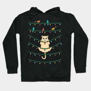 Cat and birds christmas Hoodie